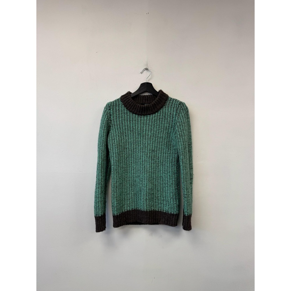 Guess By Marciano Sweater Womens XS Green Brown Cowl Neck Chunky Knit Made Italy